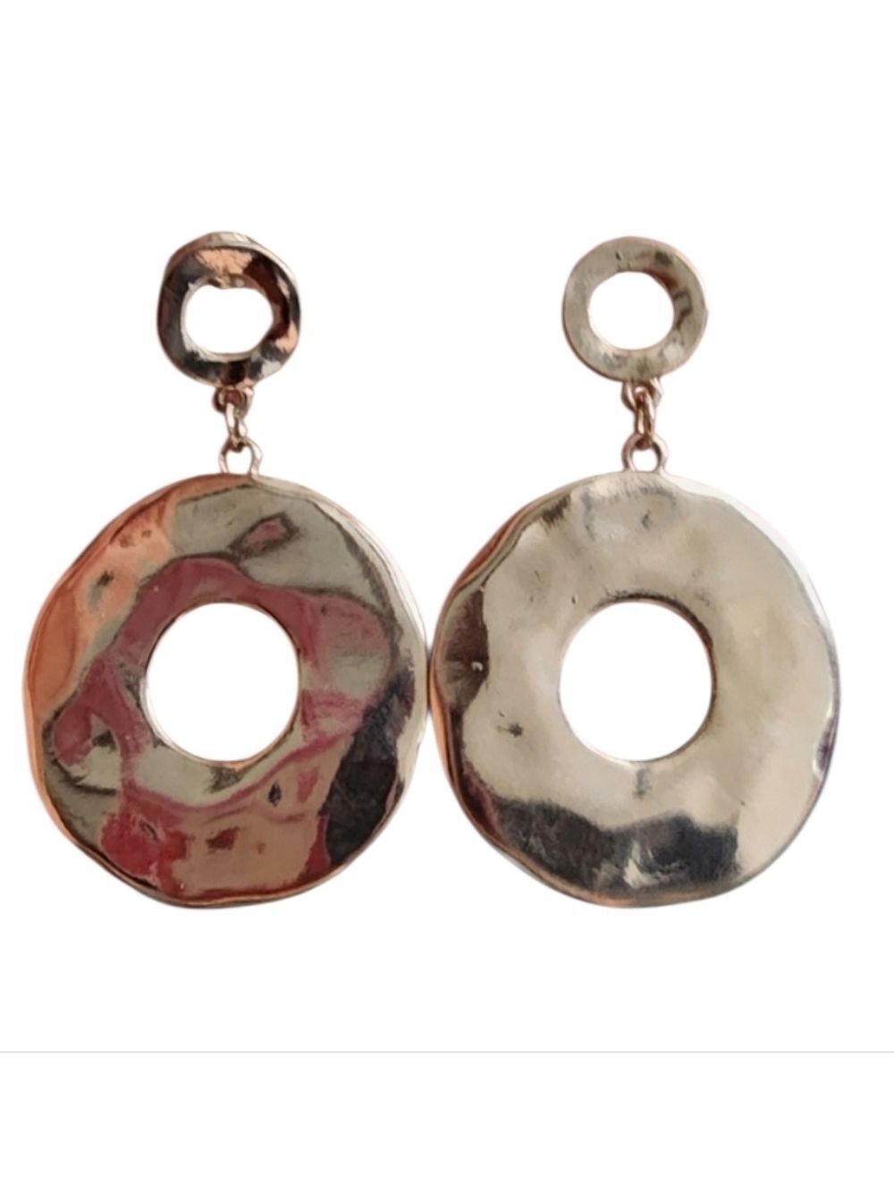 Modern Silver Geometric Dangle Earrings